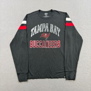 Vintage Tampa Bay Buccaneers T-Shirt Men's Medium Black Long Sleeve NFL Football